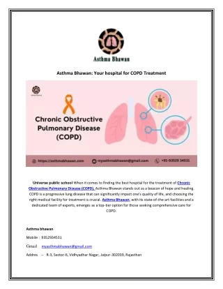Asthma Bhawan: Your hospital for COPD Treatment