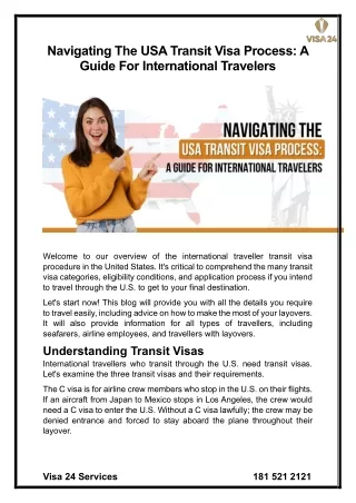 Navigating The USA Transit Visa Process: A Guide For International Travelers