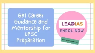 Get Career Guidance and Mentorship for UPSC Preparation