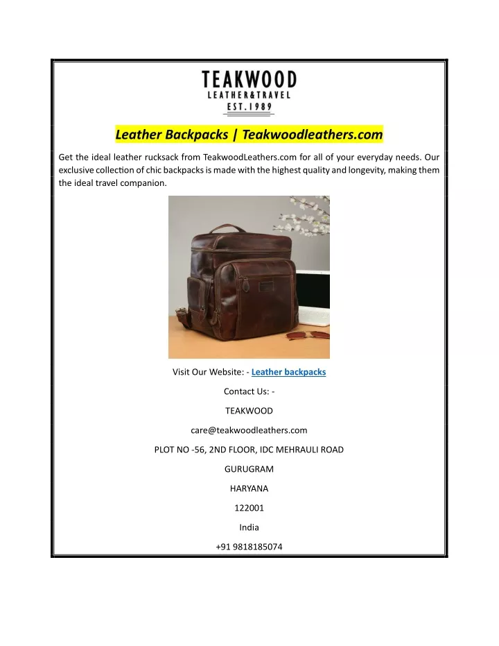 leather backpacks teakwoodleathers com