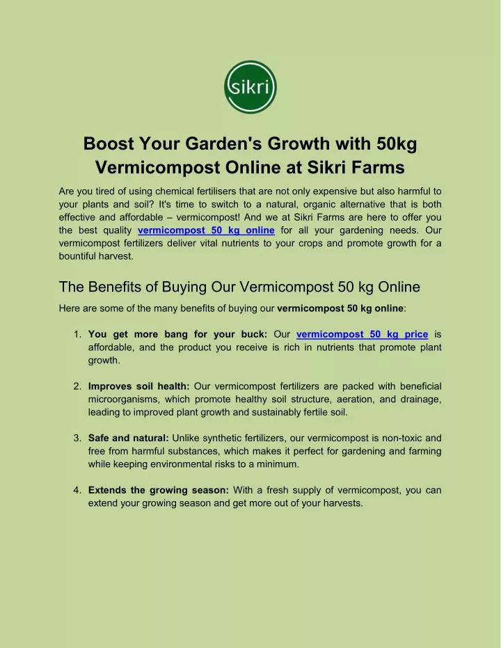 boost your garden s growth with 50kg vermicompost