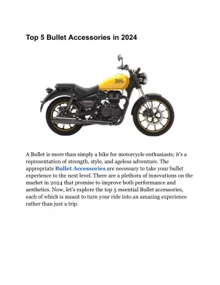 Buy Best Bullet Accessories For Your Bullet Bike In 2024.