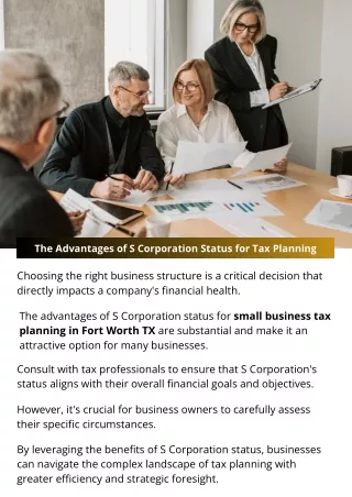the advantages of s corporation status