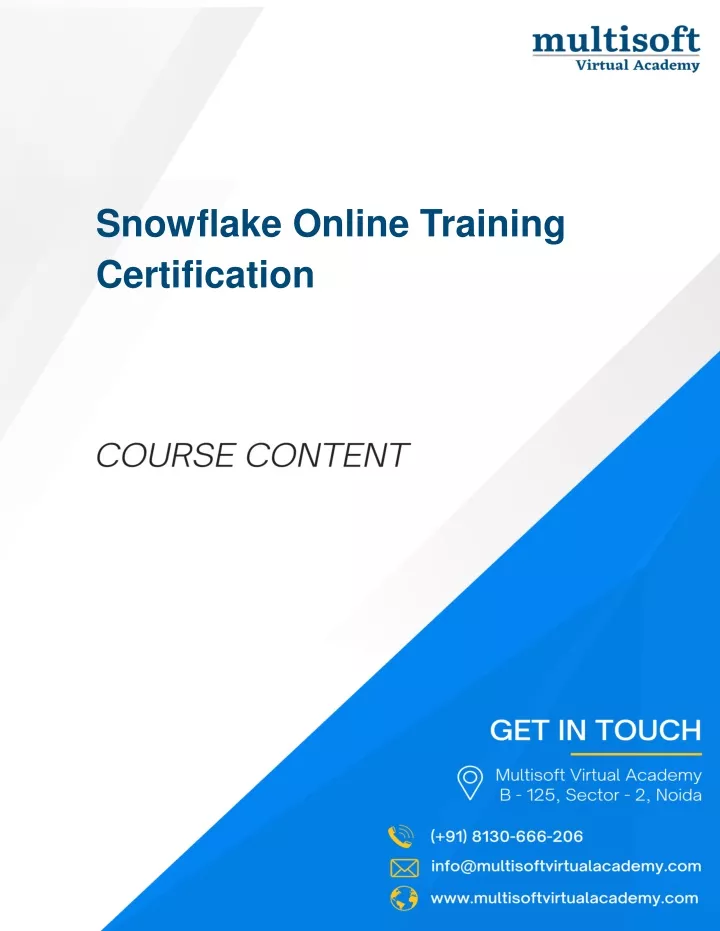 snowflake online training certification