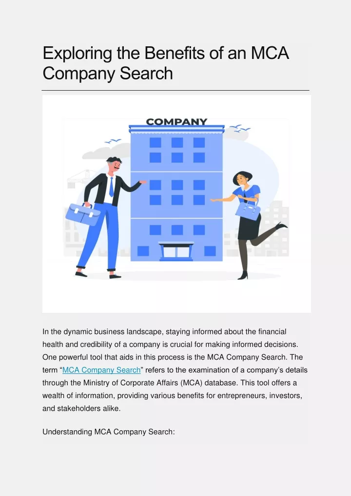exploring the benefits of an mca company search
