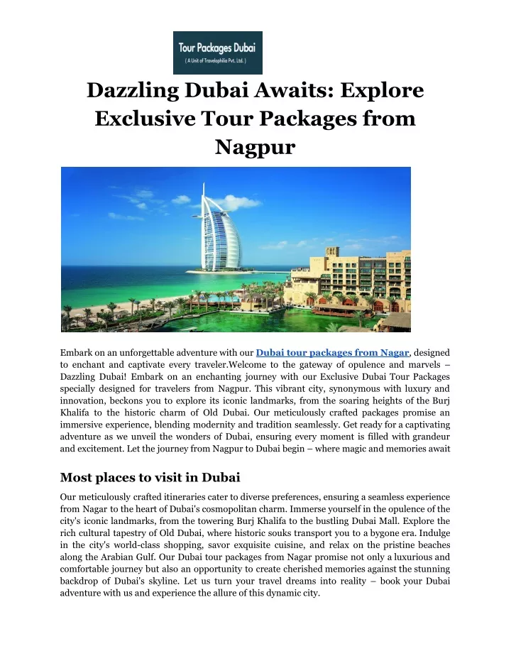 dazzling dubai awaits explore exclusive tour