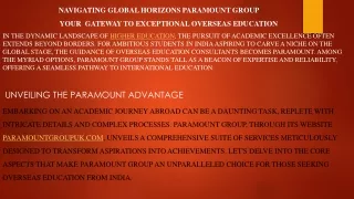 Paramount Group UK: Premier Overseas Education Consultants in India