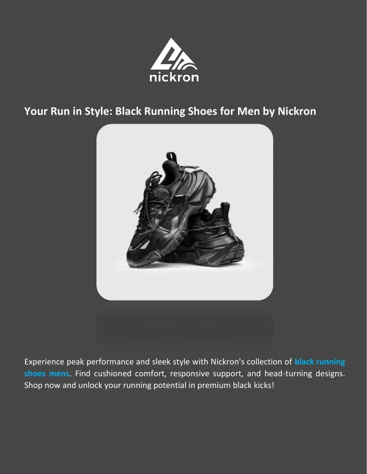 your run in style black running shoes