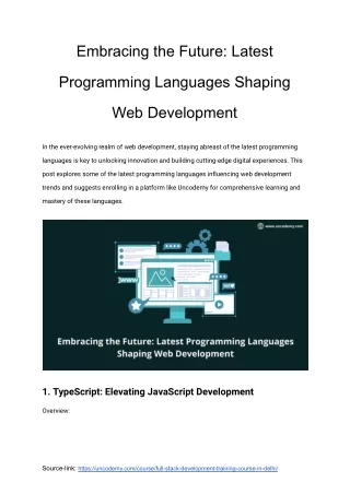 Embracing the Future_ Latest Programming Languages Shaping Web Development
