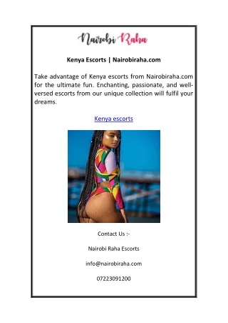 Kenya Escorts | Nairobiraha.com
