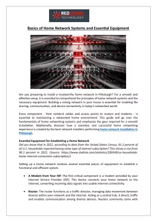 basics of home network systems and essential