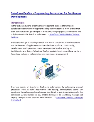 salesforce devops empowering automation