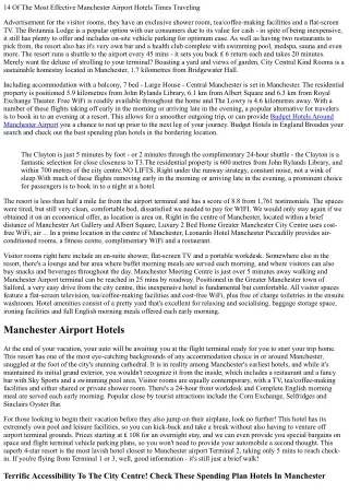 Manchester Airport Terminal Hotels With Auto Parking Deals From Only ₤ 49