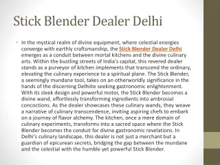Stick Blender Dealer Delhi