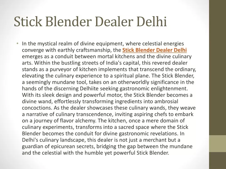 stick blender dealer delhi
