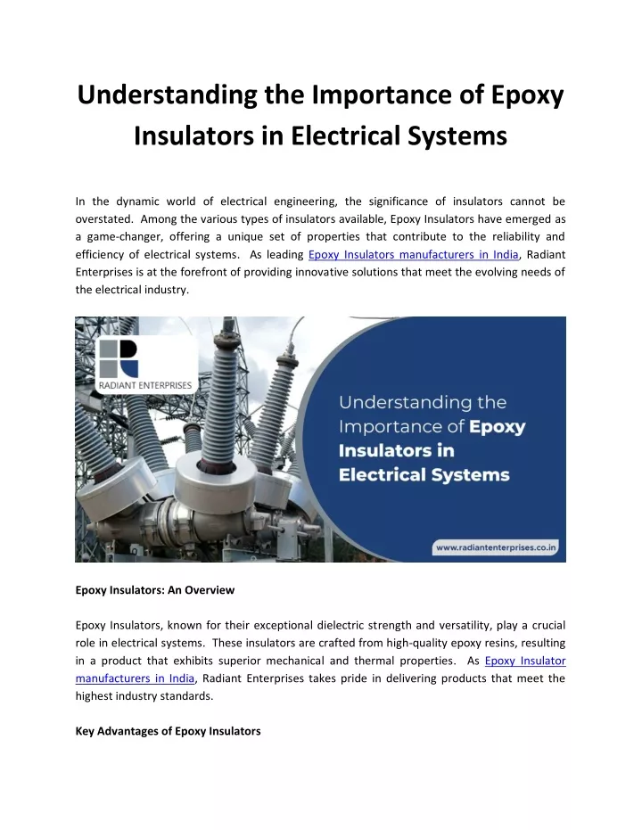 understanding the importance of epoxy insulators