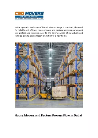 Professional House Movers and Packers: Dubai's Moving Expert