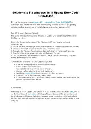 solutions to fix windows 10 11 update error code