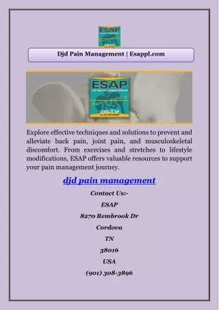 Djd Pain Management | Esappl.com