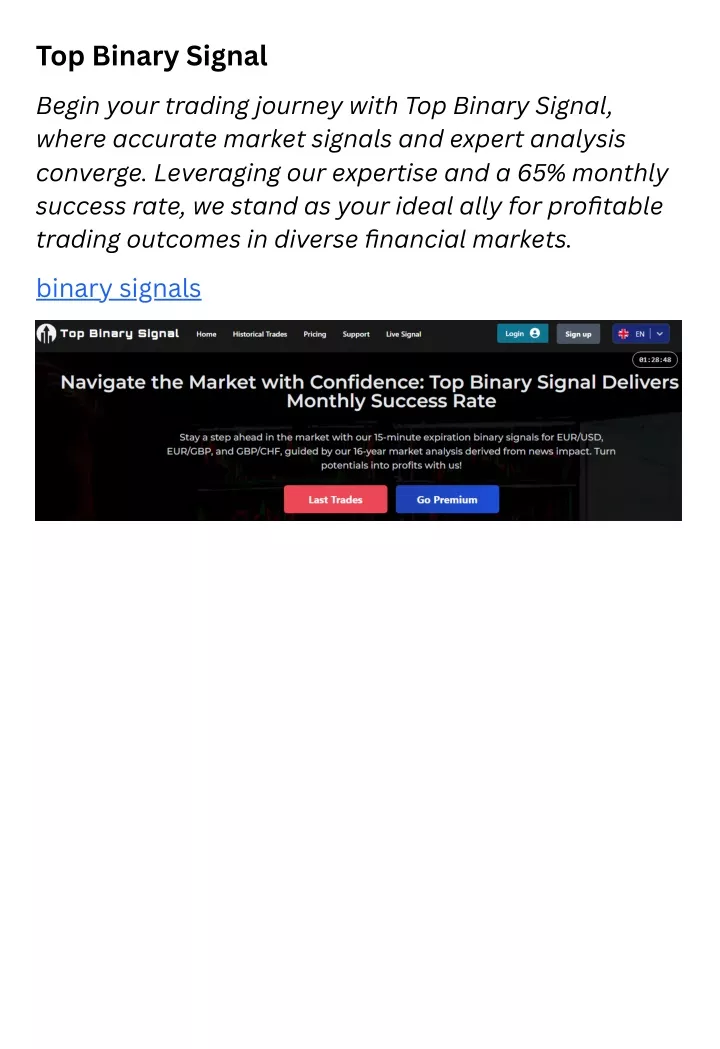 top binary signal