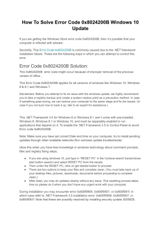 how to solve error code 0x8024200b windows