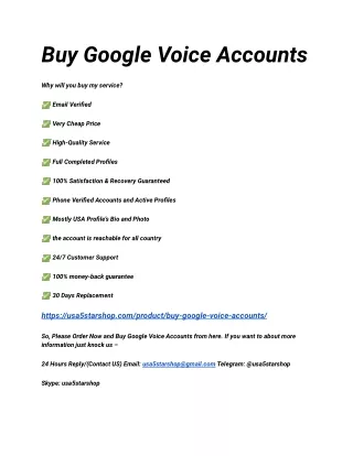 Buy Google Voice Accounts