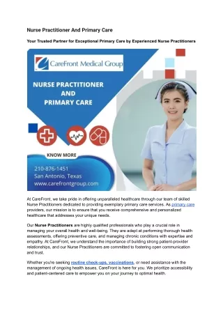Nurse Practitioner And Primary Care