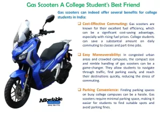 Gas Scooters A College Student's Best Friend