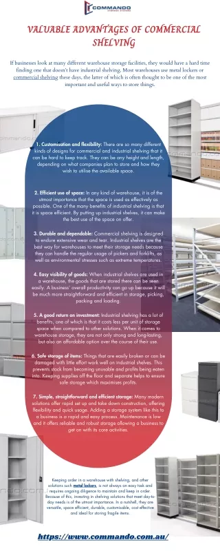 Valuable Advantages of Commercial Shelving