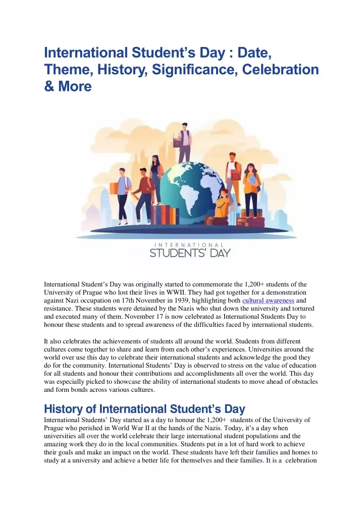 international student s day date theme history