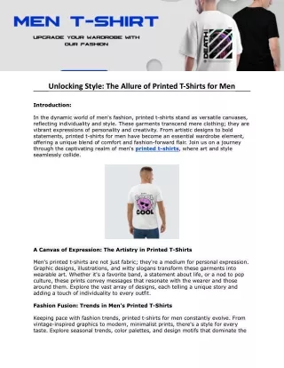 Unlocking Style: The Allure of Printed T-Shirts for Men