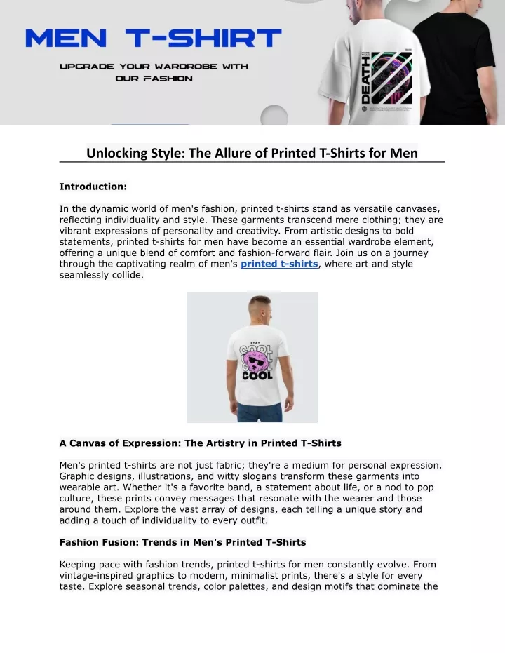 unlocking style the allure of printed t shirts