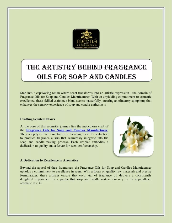 the artistry behind fragrance oils for soap