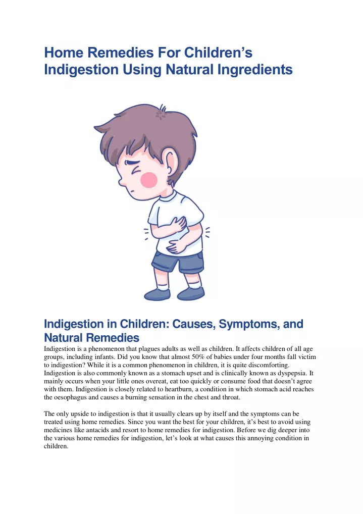 home remedies for children s indigestion using