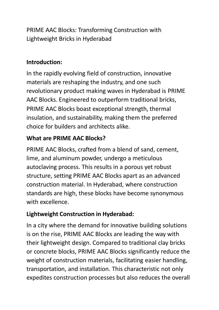 prime aac blocks transforming construction with