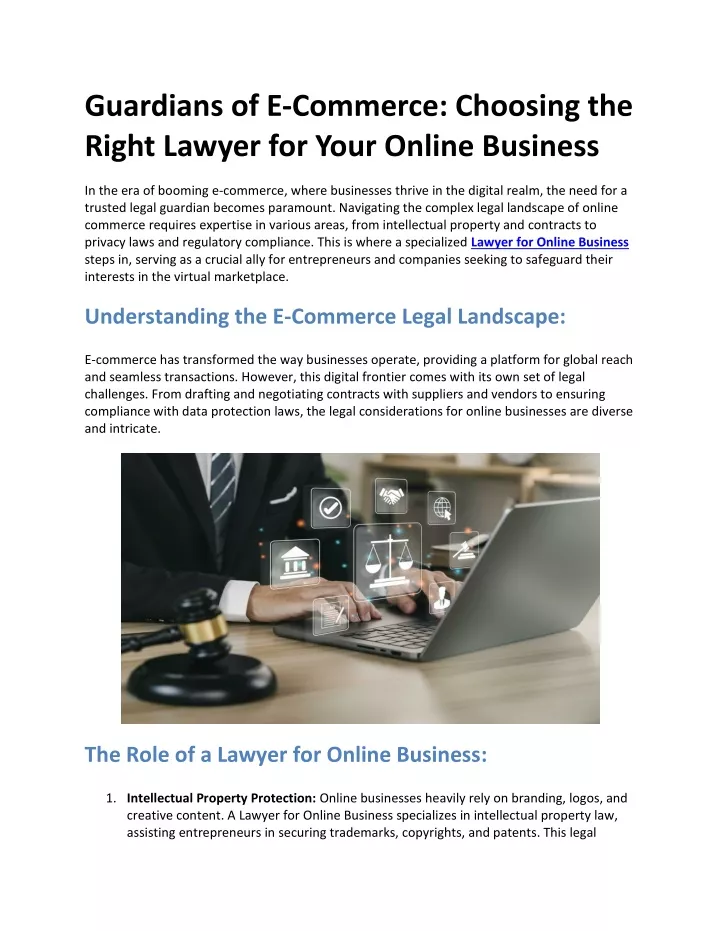 guardians of e commerce choosing the right lawyer