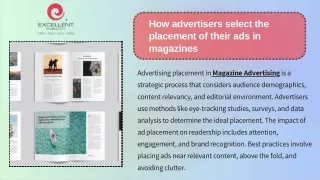 How advertisers select the placement of their ads in magazines