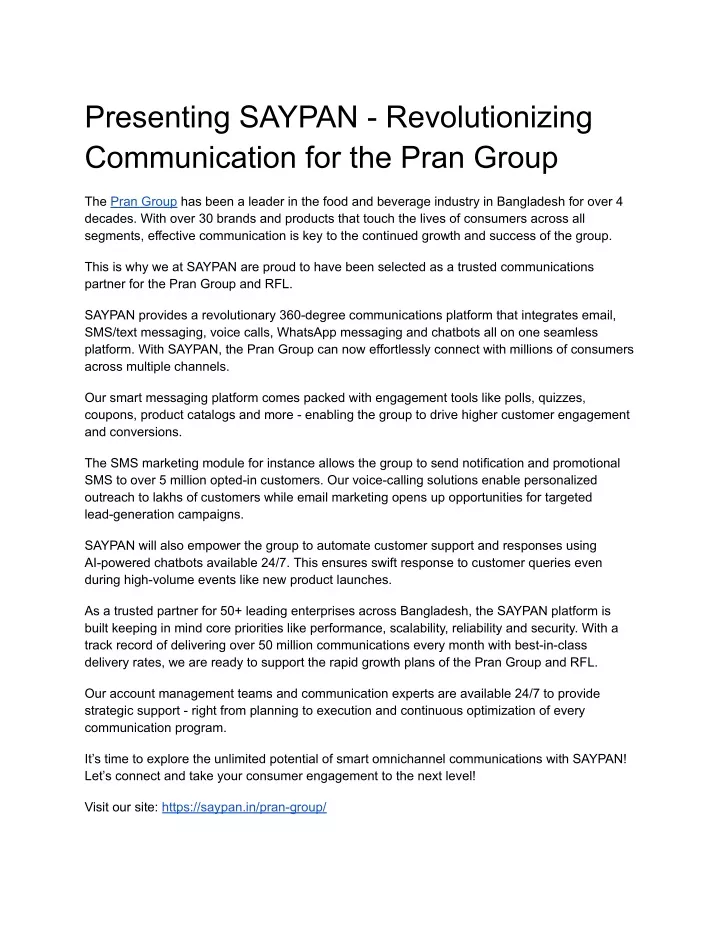presenting saypan revolutionizing communication