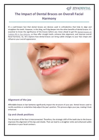 The Impact of Dental Braces on Overall Facial Harmony