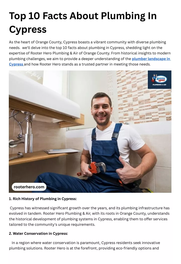 top 10 facts about plumbing in cypress