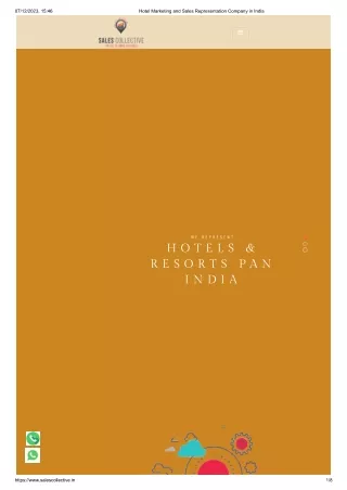 Hotel Marketing and Sales Representation Company in India