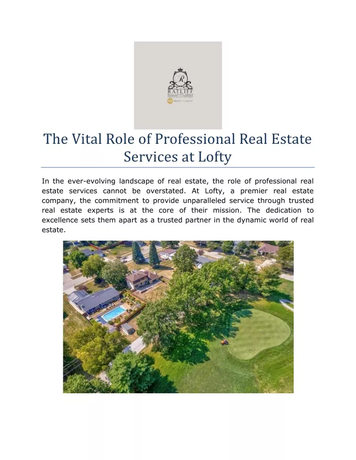 the vital role of professional real estate