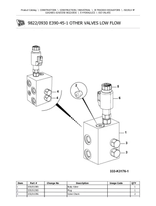 JCB JS220LX 4F TRACKED EXCAVATOR Parts Catalogue Manual (Serial Number 02424851-02425350)