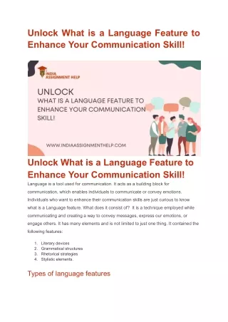Unlock What is a Language Feature to Enhance Your Communication Skill