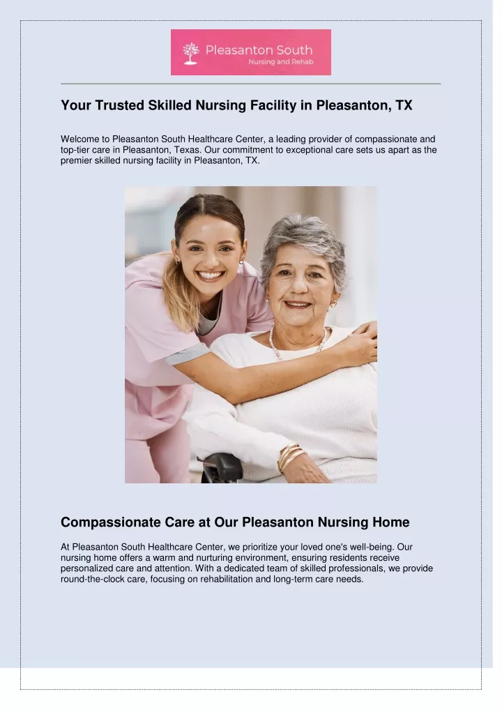 your trusted skilled nursing facility
