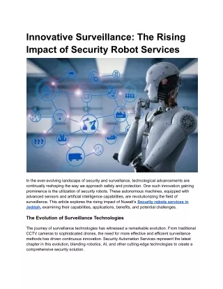 Innovative Surveillance_ The Rising Impact of Security Robot Services