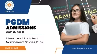 PGDM Admission 2024 at IIMS Pune Top Management College