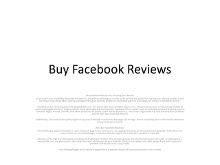 Buy Facebook Reviews