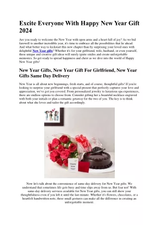 Excite Everyone With Happy New Year Gift 2024
