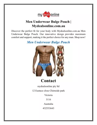 Men Underwear Bulge Pouch  Mydealsonline.com.au